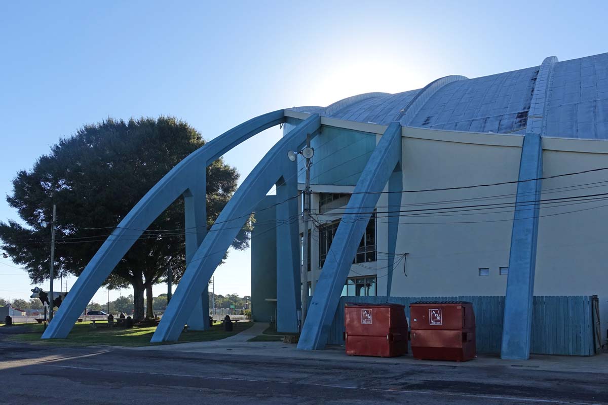 General view 2 of Alabama Coliseum showing the thin-shell concrete roof in October, 2018.