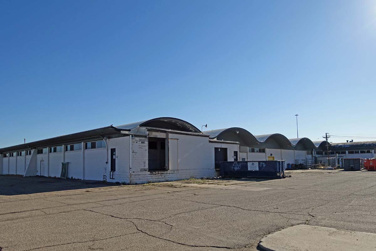 General view 5 of the Continental Bakery showing the thin-shell concrete roof in May 2017.